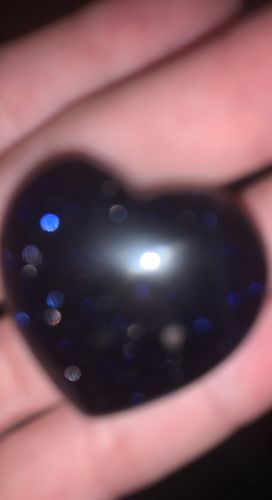 Customer photo review of Blue Goldstone Heart