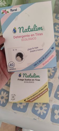 Customer photo review of Eco-Tiras de Detergente 40 lavados Natulim