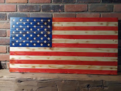 Customer photo review of 50 Star American Flag Metal Stencil (14 gauge steel)