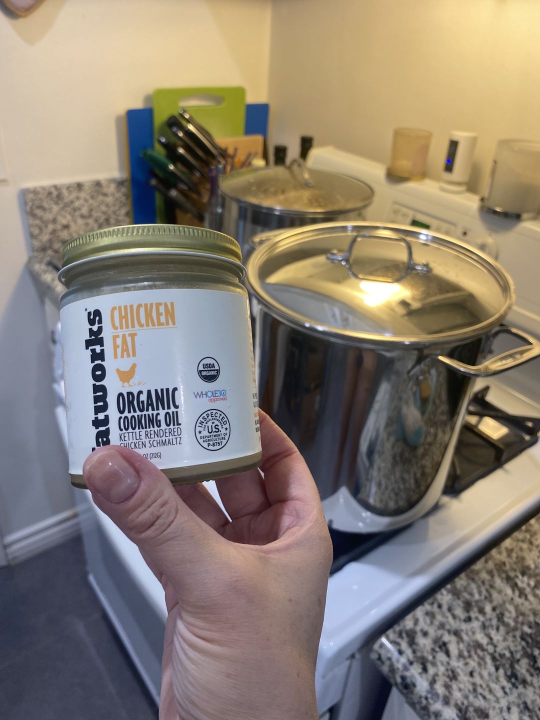 Customer photo review of Organic Free Range Chicken Fat a.k.a. Chicken Schmaltz (7.5 oz)