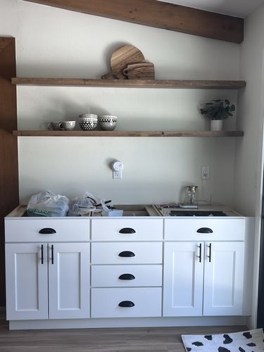 Customer photo review of Rustic Floating Shelves