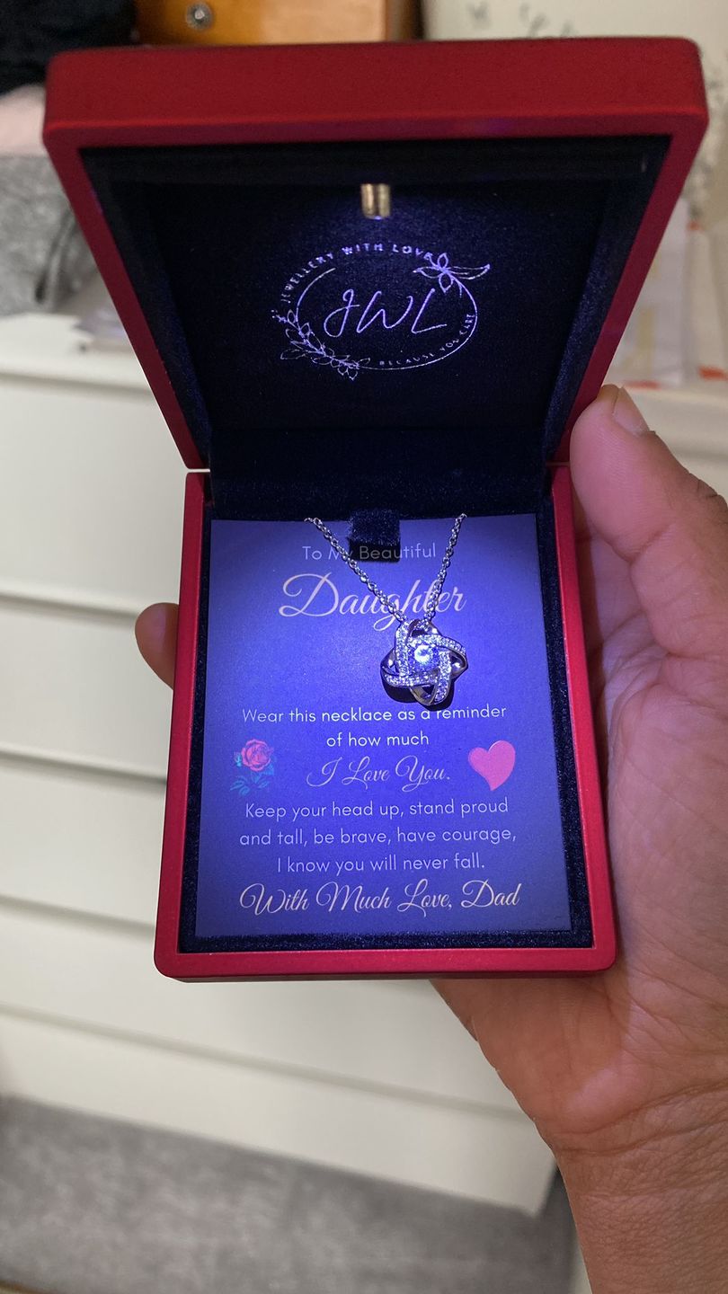 Customer photo review of Stand Tall Necklace - From Dad - DT11