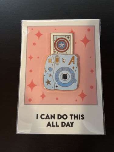 Customer photo review of Star Spangled Man Polaroid Camera Pin
