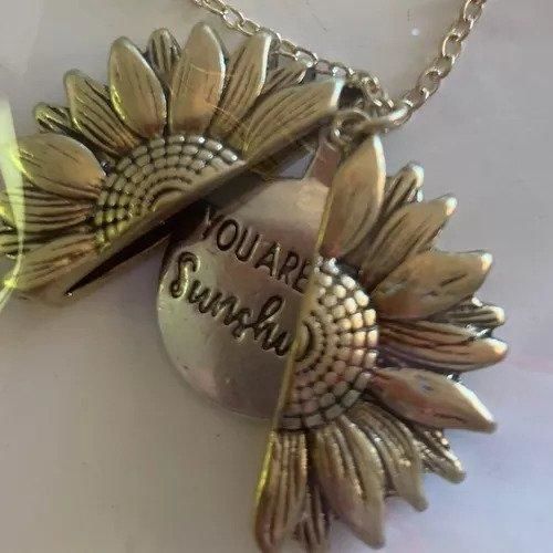 Customer photo review of "You Are My Sunshine" Sunflower Necklace