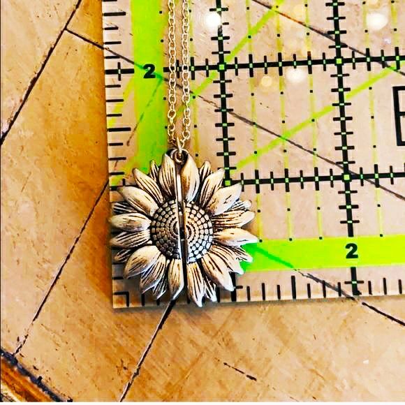 Customer photo review of "You Are My Sunshine" Sunflower Necklace