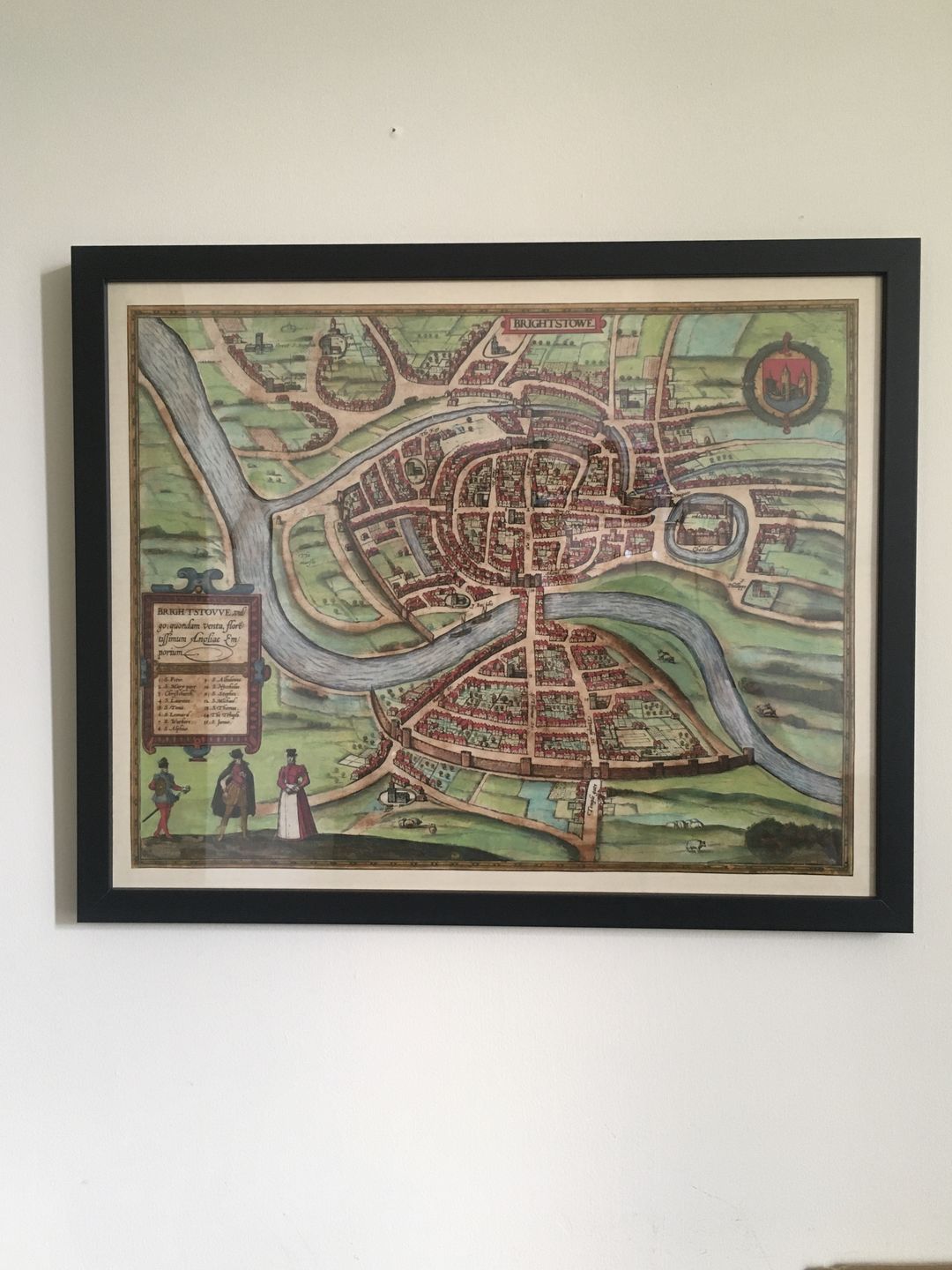 Customer photo review of Old Map of Bristol, 1588 by Braun - Brightstowe, Avon, St Nicholas, Newgate, Coat of Arms