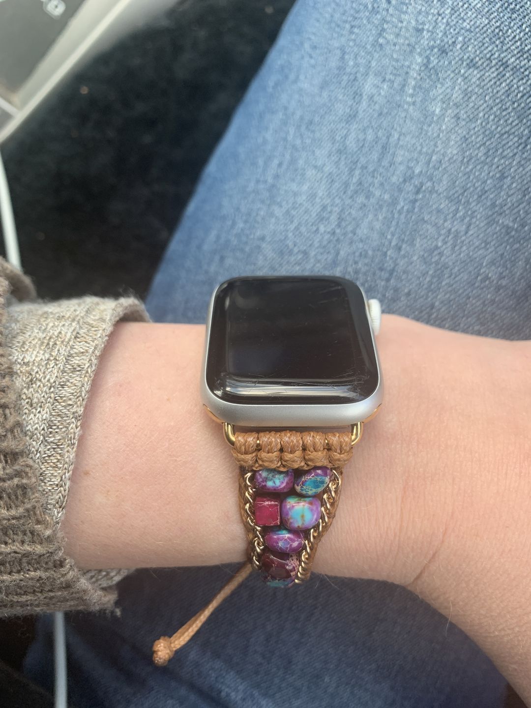 Customer photo review of Moonlight Jasper Apple Watch Strap