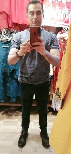 Customer photo review of Stretchable Skinny With Grinding Jeans (Light Blue)
