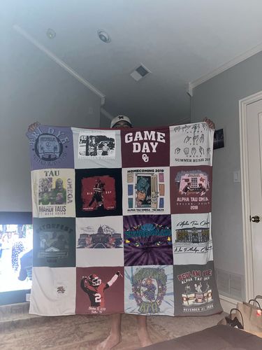 T-shirt quilt featuring unknown university sports team by Tammy from CO