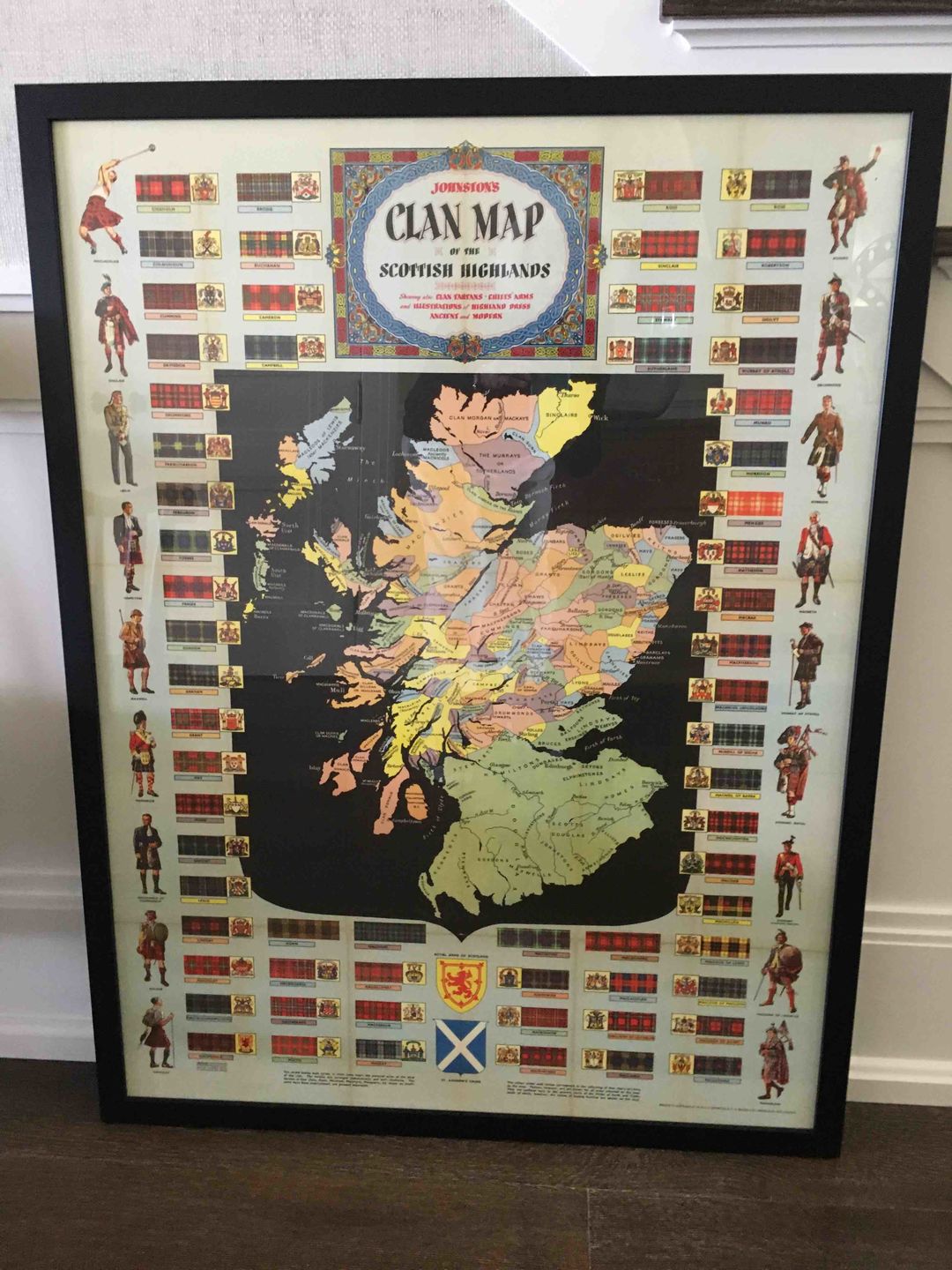 Customer photo review of Old Map of Scotland Clans and Tartans - Johnston's Highlands & Lowlands Scottish Chart