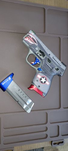 Customer photo review of Decal Grip for S&W M&P 9mm/.40 Shield - War Machine