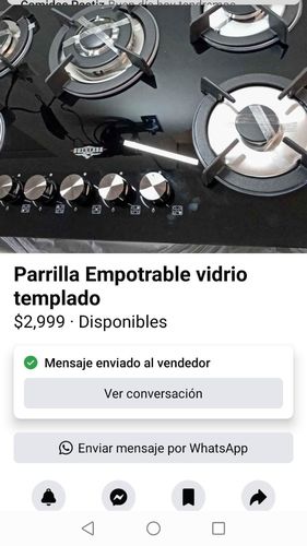 Customer photo review of Parrilla de Gas Empotrable 5 Quemadores Cristal Templado
