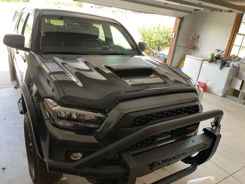 Customer photo review of Hood bulge glare reducer pre-cut decal for Toyota Tacoma 2016-2021