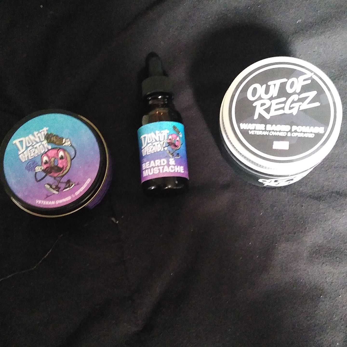 Customer photo review of Donut Operator Mustache & Beard Pack