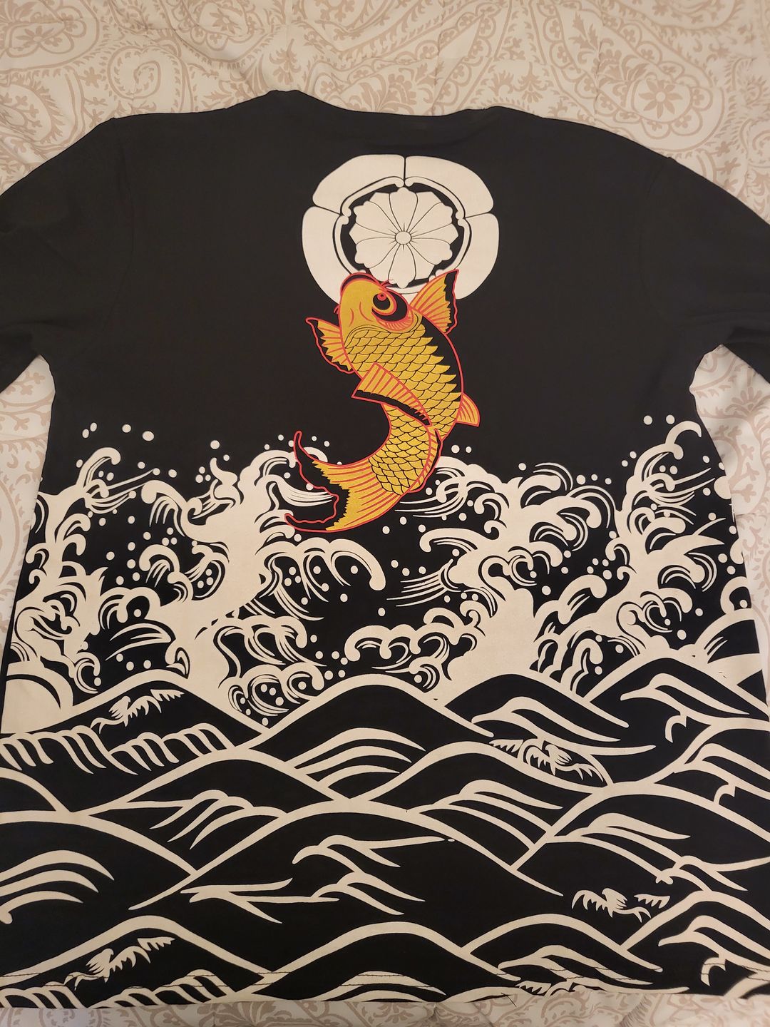 Customer photo review of The Golden Koi Painted T-shirt