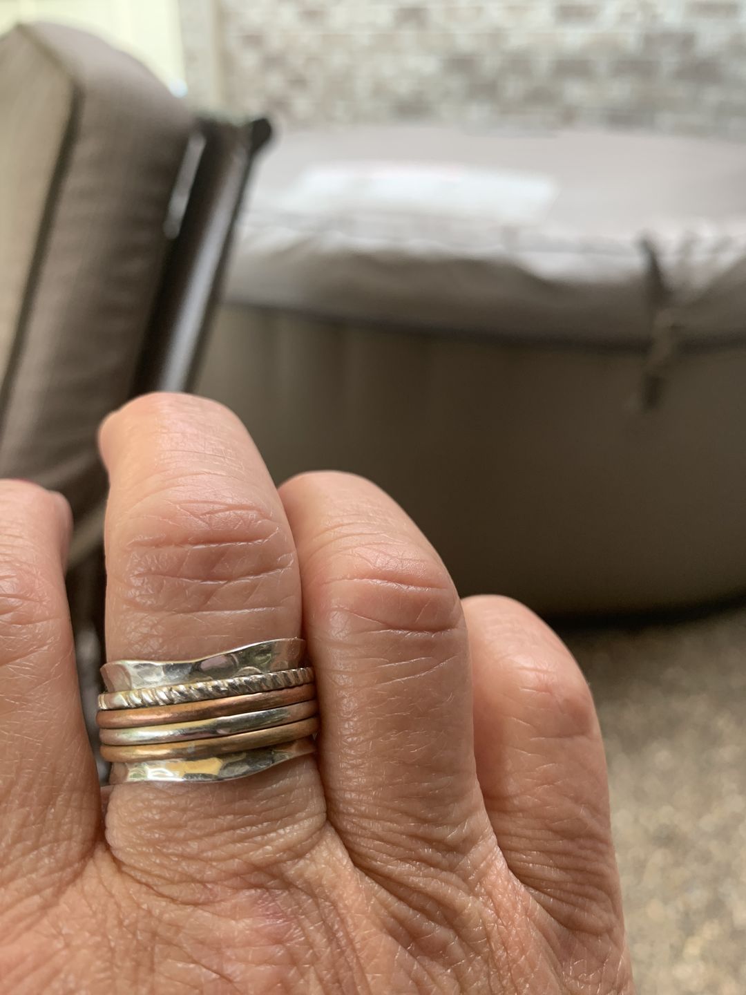 Customer photo review of Two Tone Meditation Spinner Ring Sterling Silver