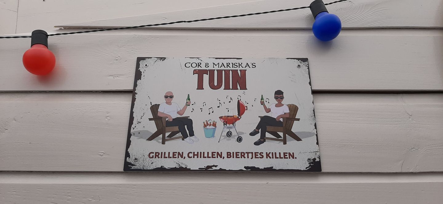 Customer photo review of Onze barbecueplaats - Outdoor Deurbord