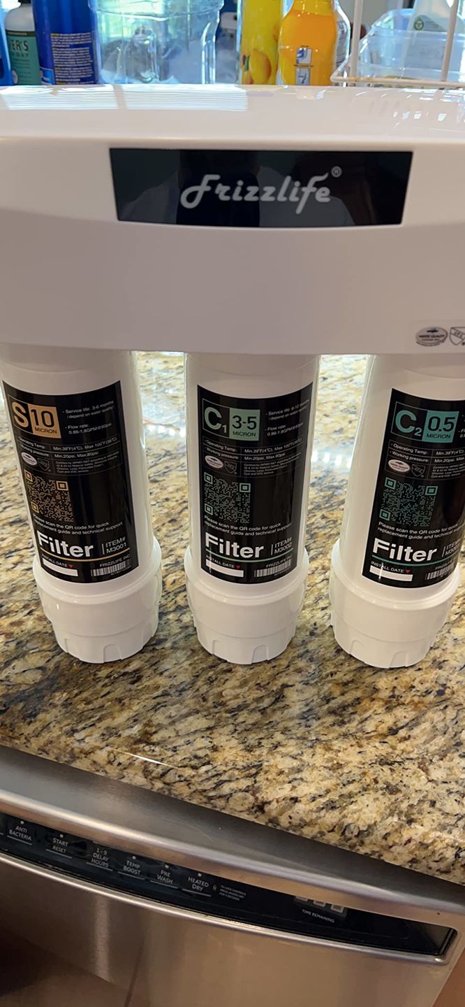 Customer photo review of Frizzlife 3-Stage Under Sink Water Filter System SK99-NEW, Direct Connect