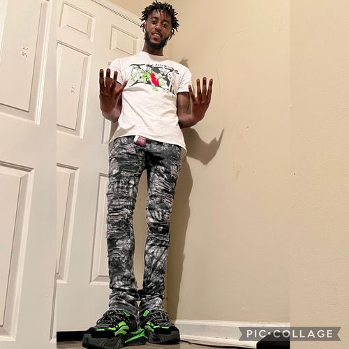 Customer photo review of Flare Stacked Denim (Blue)