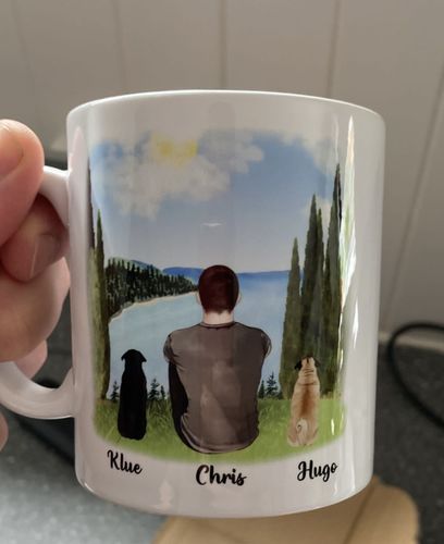 Customer photo review of Man & Dogs - Best Friends Personalised Mug