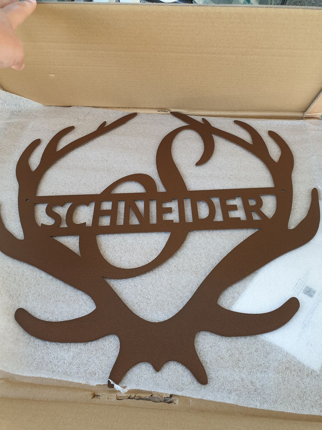 Customer photo review of Monogramm - Hirschgeweih aus edlem Stahl (personalisierbar)