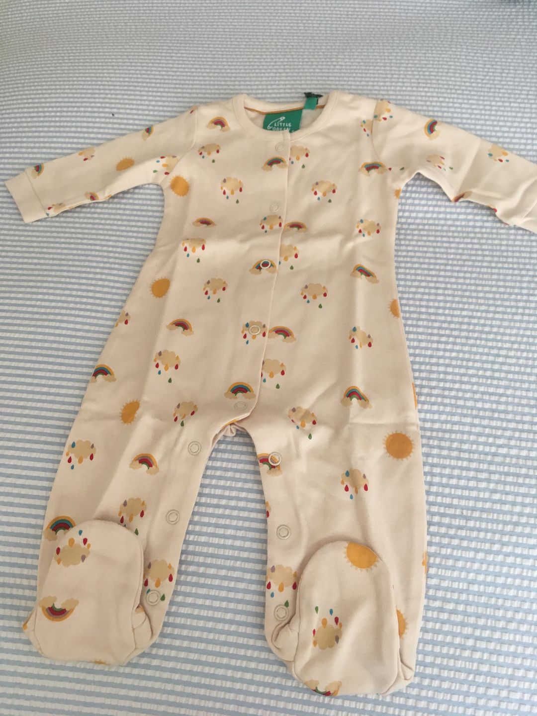 Customer photo review of Sunshine & Rainbows Organic Babygrow
