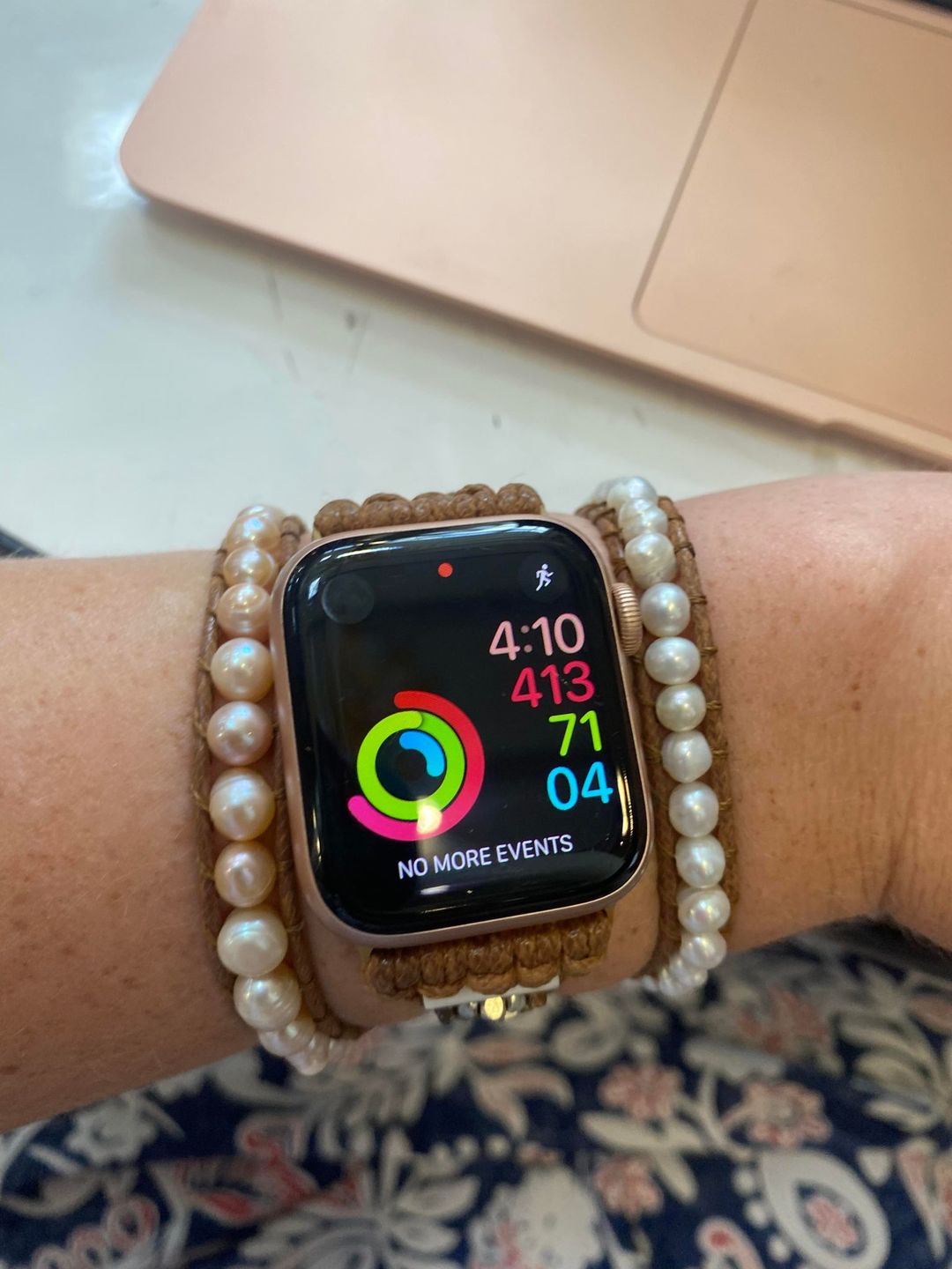 Customer photo review of Graceful Freshwater Pearl Apple Watch Strap