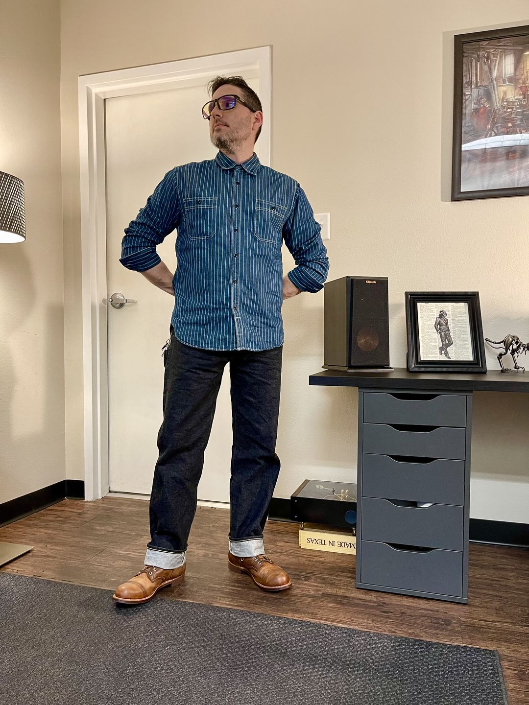 Customer photo review of 9 oz Wabash Vent Hole Work Shirt