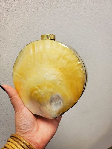 Customer photo review of Alessa Mother of Pearl Clutch