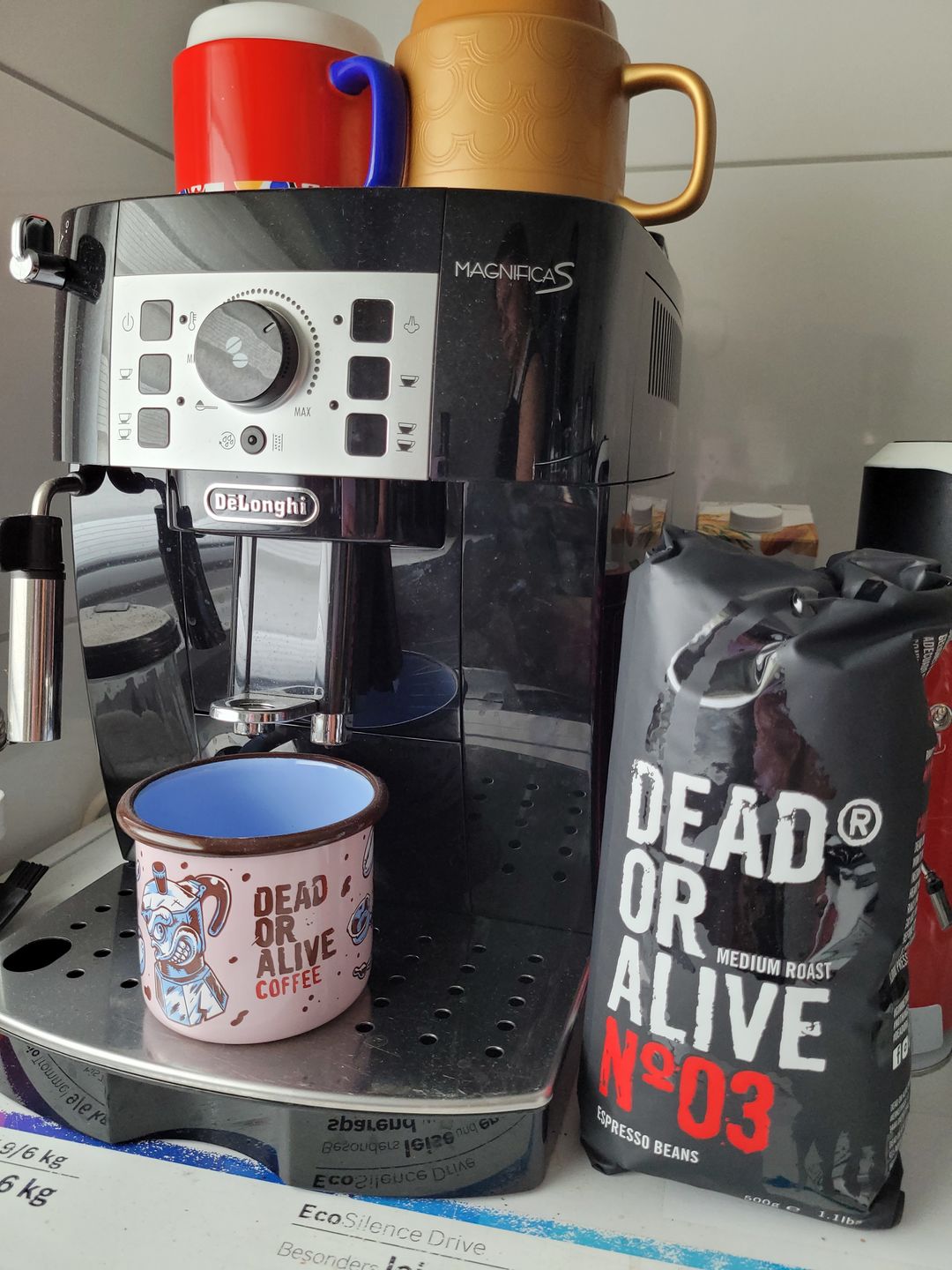 Customer photo review of DEAD OR ALIVE COFFEE Original – Kaffeebohnen, Medium-Dark Röstung, für Espresso & Filter, säurearm