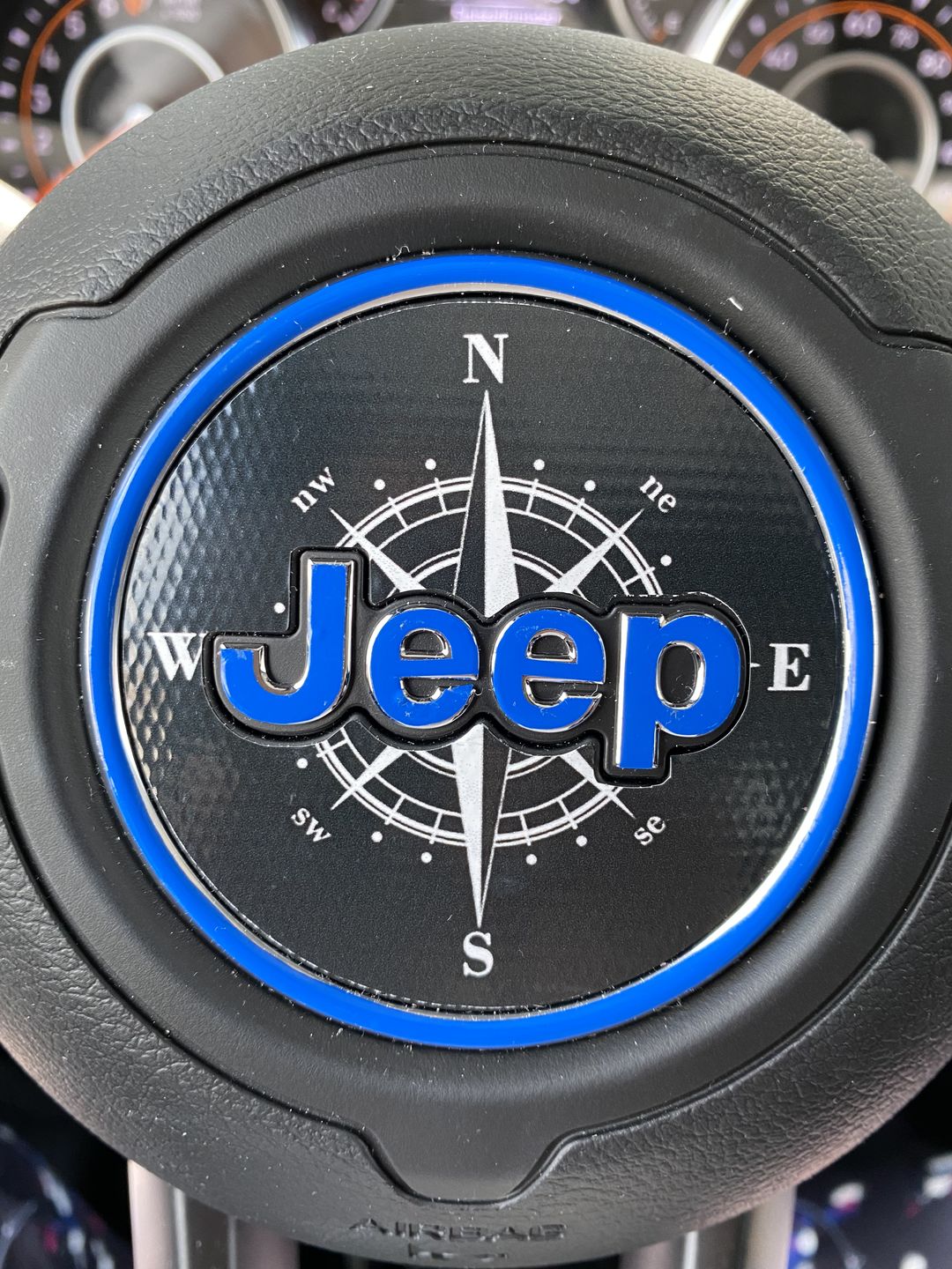 Customer photo review of Center Ring Steering Wheel Vinyl Overlay Cover for Jeep | Fits Jeep Models