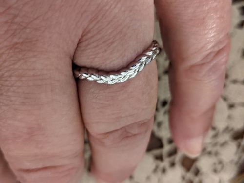 Customer photo review of Woven Band in Sterling Silver