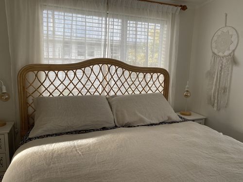 Customer photo review of Loop Rattan Bedhead