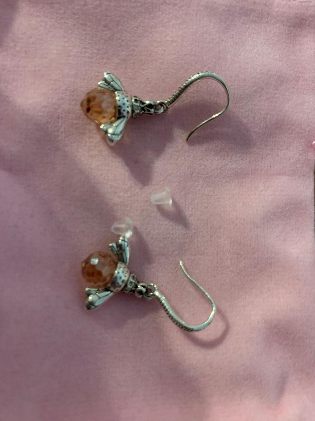 Customer photo review of "Dancing Bee" Earrings
