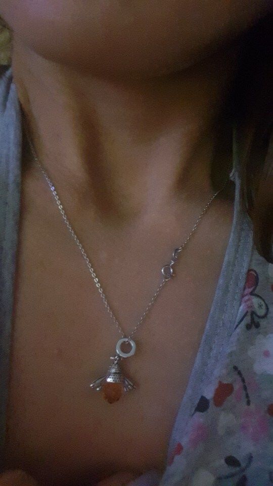 Customer photo review of "Dancing Bee" Necklace
