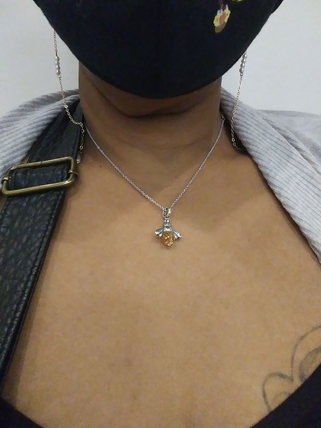 Customer photo review of "Dancing Bee" Necklace