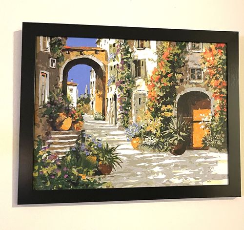 Customer photo review of La Porta Rossa sulla Salita - Paint by Numbers