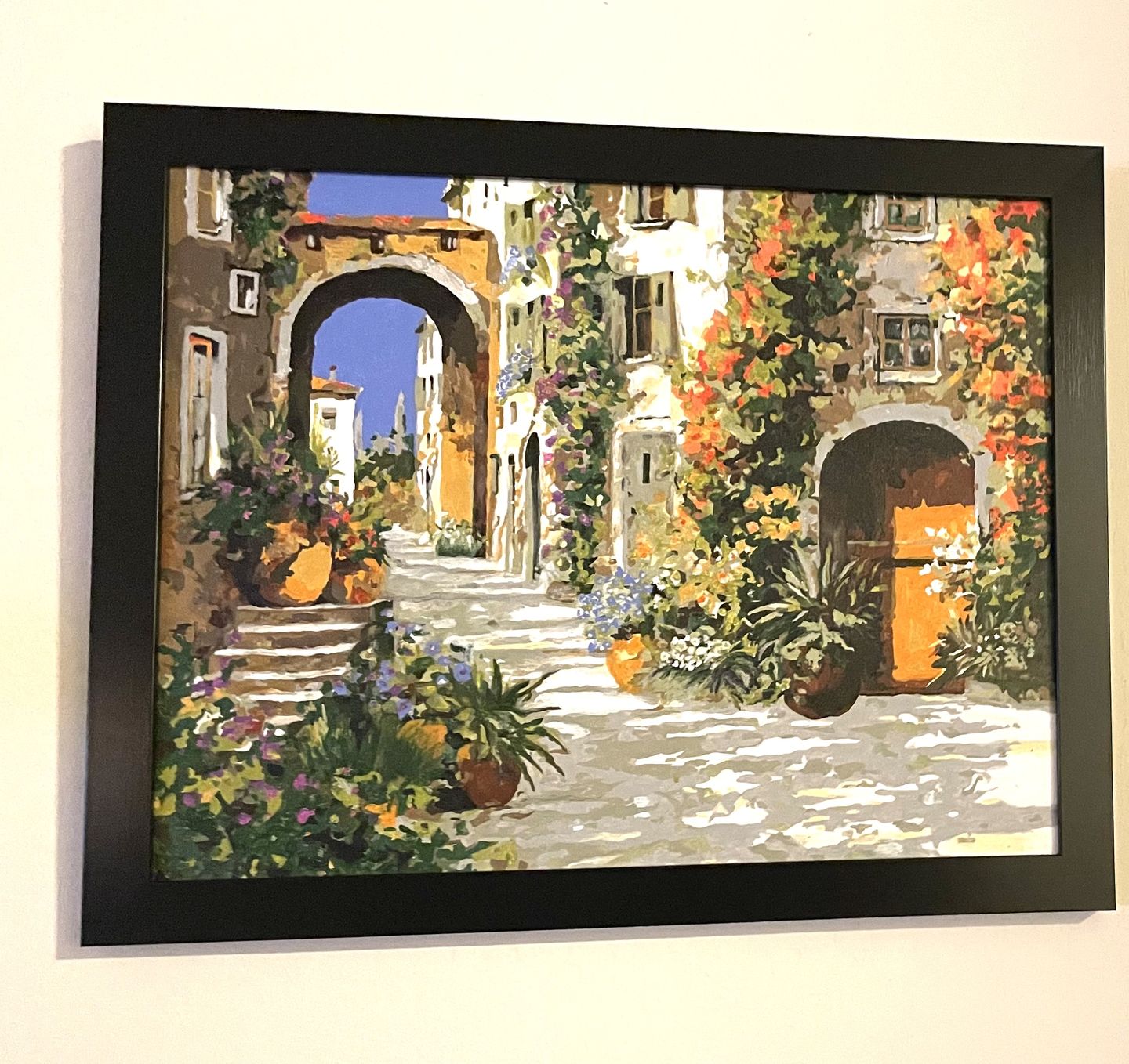 Customer photo review of La Porta Rossa sulla Salita - Paint by Numbers