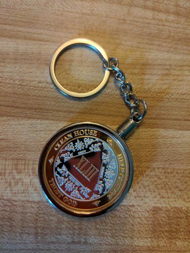 Customer photo review of 40mm AA Medallion Keychain - Tri-Plate Chip/Coin/Token Holder - Silver