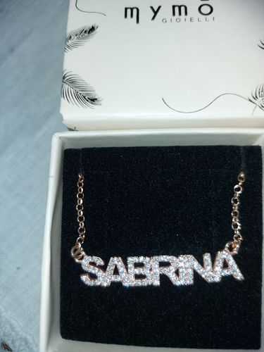 Customer photo review of Collana Nome Zirconato