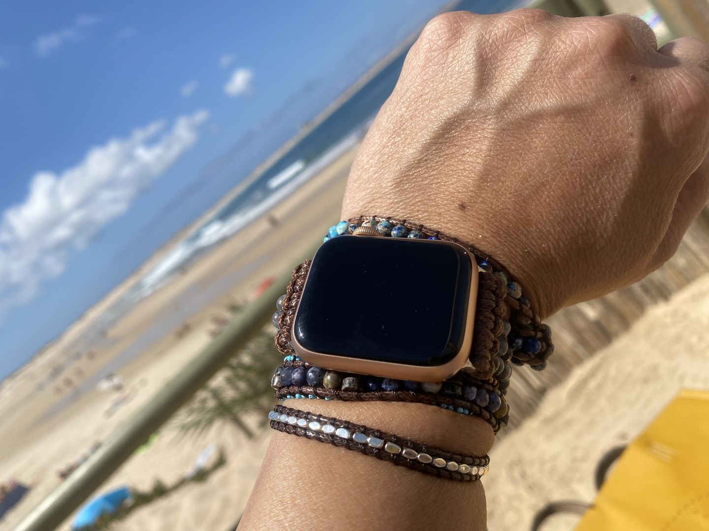 Customer photo review of Serene Ocean Apple Watch Strap