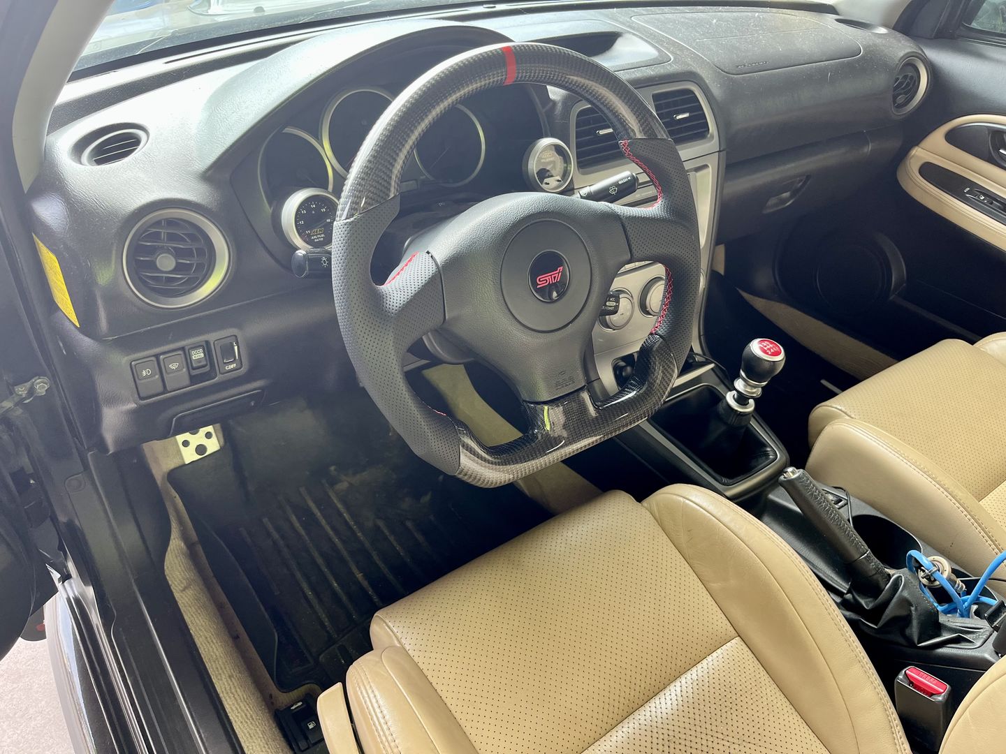Customer photo review of 2005-07 Subaru WRX STI Carbon Fiber Steering Wheel