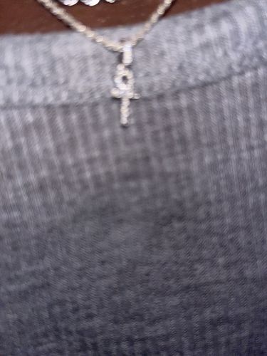 Customer photo review of Sterling Silver VVS Moissanite Ankh Pendant