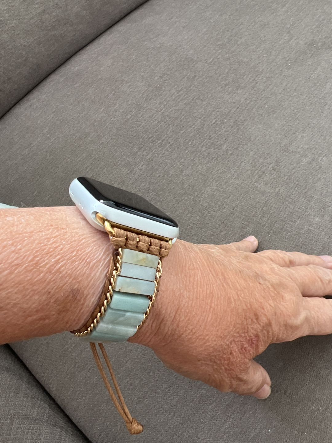Customer photo review of Amazonite Protection Apple Watch Strap