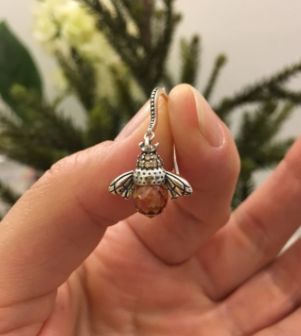 Customer photo review of "Dancing Bee" Earrings