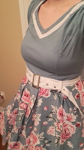 Customer photo review of 1950s Floral Patchwork Swing Dress