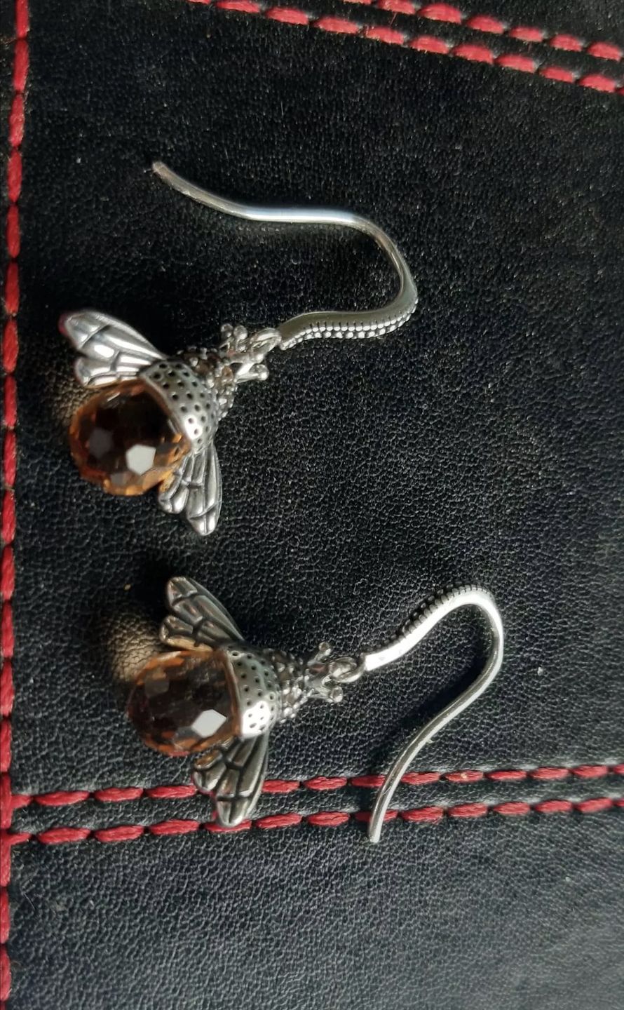 Customer photo review of "Dancing Bee" Earrings