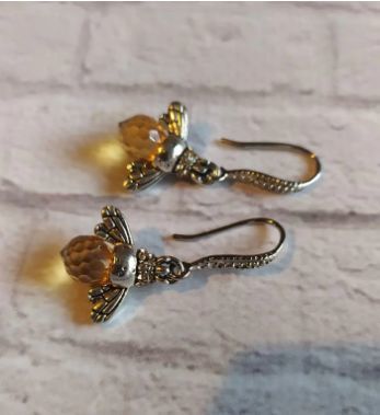 Customer photo review of "Dancing Bee" Earrings