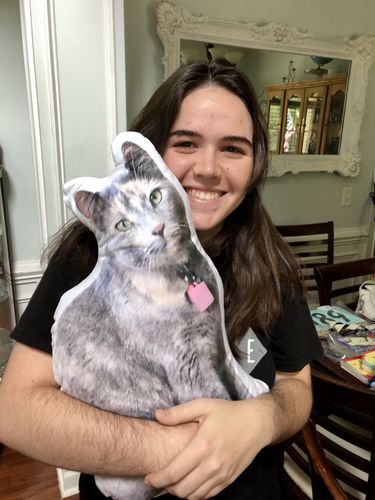Customer photo review of Create A Custom Cat Pillow