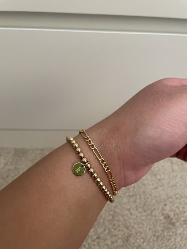 Customer photo review of old english initial juno bracelet (4mm)